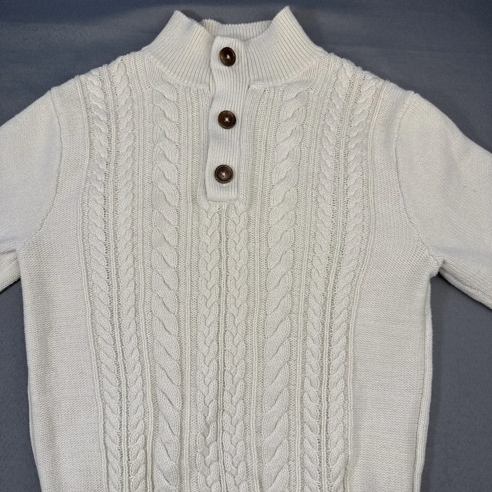 Gap Kids Boy Or Girl's‎ Ivory Cable Knit Cotton Cardigan Sweater, Sz. 14-16